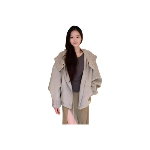 Langqing Цветочный Абрикос Женское Пальто