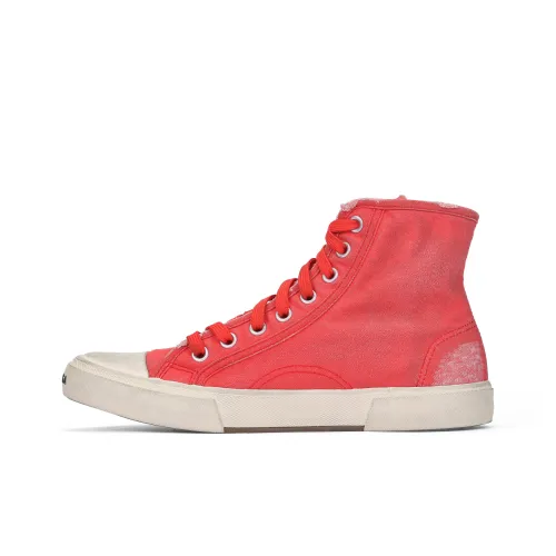 Balenciaga Париж Высокий Топ Стильный Скейтбординг Мужской Красный Потертый