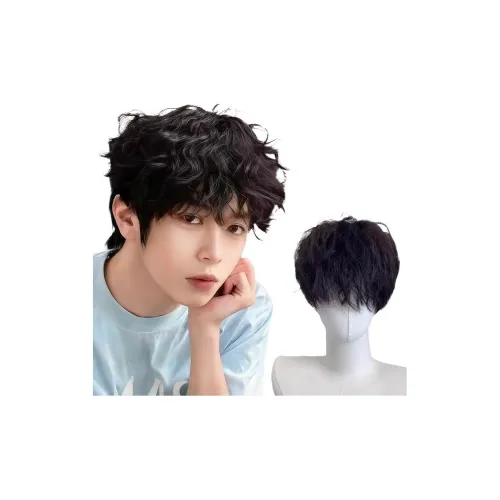FYOSEE Leslie Roll Мужская Перука Кудрявая Высокая Температура Пряжа Короткие Кудрявые Волосы