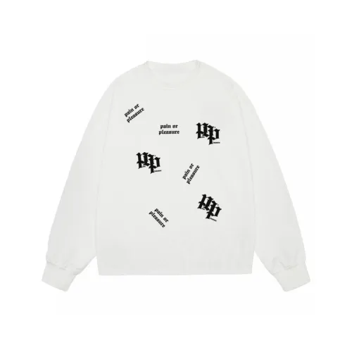 PAIN OR PLEASURE Длинный рукав Свитшот T-Рубашка Весенний Осенний Сезон Полный принт Логотип