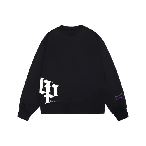 PAIN OR PLEASURE Длинный рукав Свитшот T-Рубашка Весенний Осенний Удобный Универсальный С логотипом LARGE LOGO Стиль