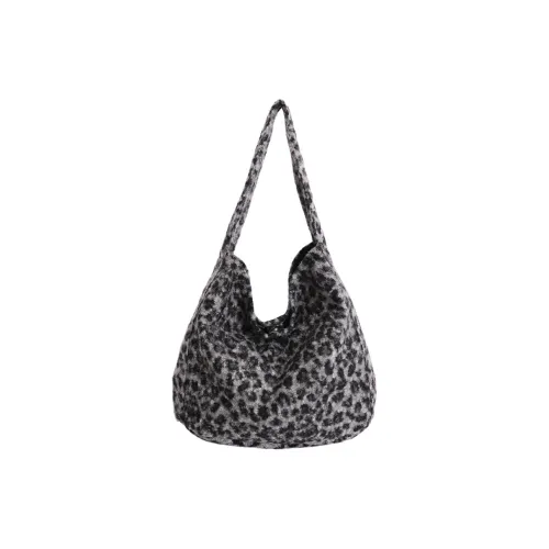 CAREELL Felt Shoulder Bag Standard Women's Leopard Print Gray Coffee