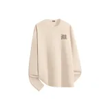 [1 пачка теплый флис круглый вырез] Абрикос (Mf винтажный коричневый с принтом логотипа на груди)