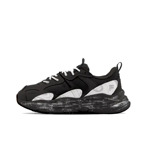 FILA Mars 2 FLOATING Нефритовый Амортизация Дышащий Низкий Топ Повседневная обувь Унисекс Черный