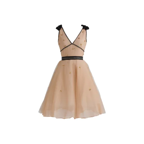 WECOUTURE Оранжевый Розовый Женские Платья Без Рукавов