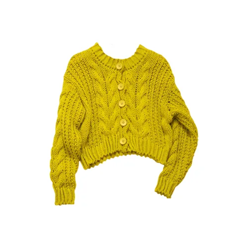 MORii Желтый Кардиган Женские Трикотаж