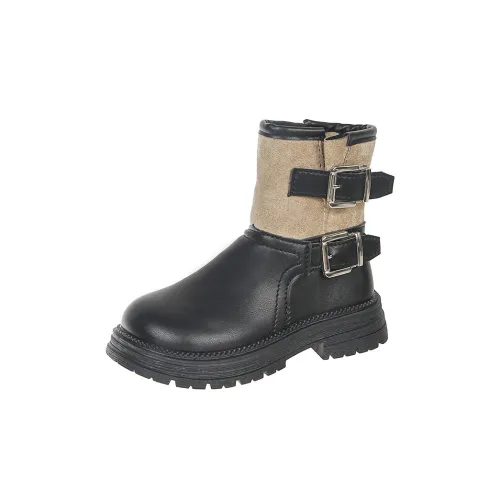 TLIT Детские кожаные сапоги MID Топ Черный KIDS