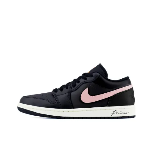 Jordan Air Jordan 1 Черный Розовый Устойчивый к истиранию Низкий Топ Детские Баскетбольные Кроссовки Черный Подростки