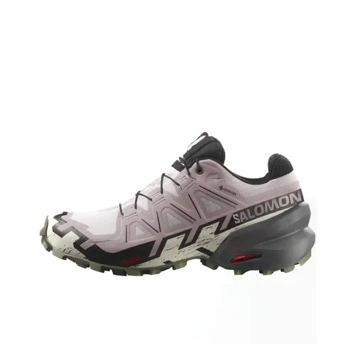 SALOMON Speedcross 6 Gore Te Устойчивый к истиранию Дышащий Низкий Топ Уличная Обувь Женская Розовый Белый Черный