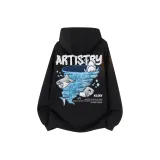 Тяжелый полиэстер-хлопок, черный-синий (с флисовой подкладкой)