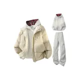 Абрикос + Светло-серые штаны + Бело-серый свитшот с фотинией