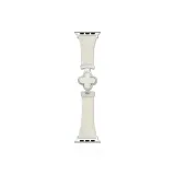 Экрю-Серебряная застежка с белым узором