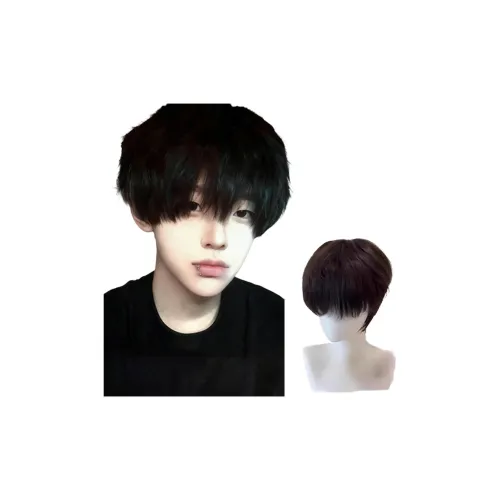 GLUNA Темный чайный Differential Crushed Lid Модный и Для объёма Мужская Перука Высокотемпературная Пряжа