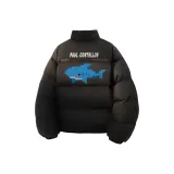 Чёрный хлопковый пуховик