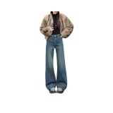 Винтажные синие стандартные брюки