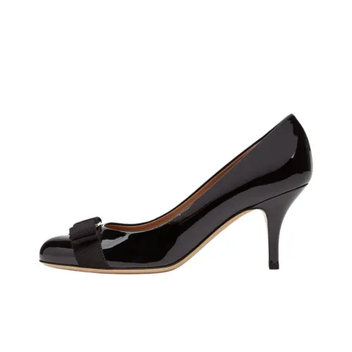 Ferragamo Грубый каблук Высокие каблуки Женские Черный