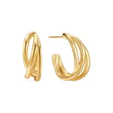 Серьги с заклепками в форме волны, золотые (большие)