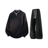 Чёрный + Чёрный Джинсы с Флисовой Подкладкой