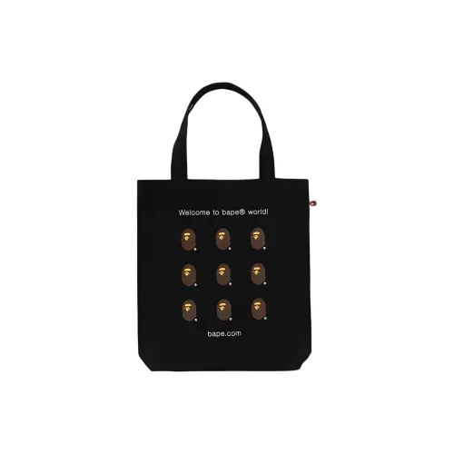 A BATHING APE BAPE совместная линия Хлопок Тоут Сумка Сумка для покупок Сумка на одно плечо Средняя Мужская Черная Белая