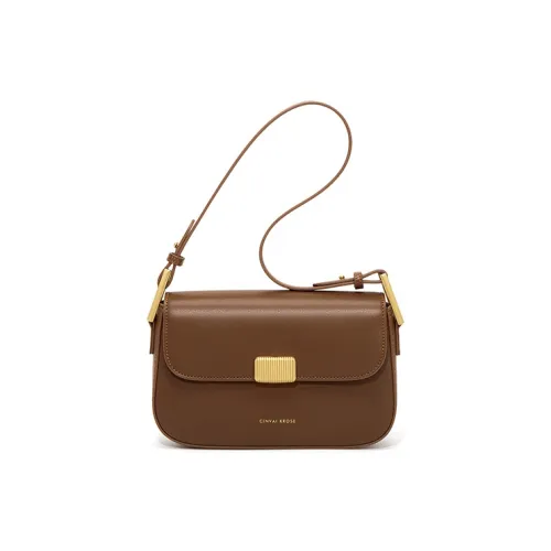 CinvaiKrose Сумка через плечо из коровьей кожи с синтетической кожей маленькая женская коричневый экрю черный