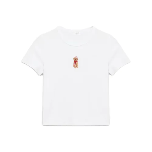 Aritzia BRT Белый Харлей Белый Коричневый Щенок Женские T Рубашки