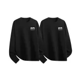 [2 пачки теплый флис, круглый вырез] Черный (Mf комфортный, логотип панды на груди) + Черный (Mf комфортный, логотип панды на груди)