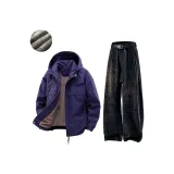 Спокойный Фиолетовый + Черный [Флисовая Подкладка Комплекты Одежды]