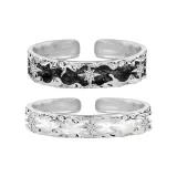 Парные кольца в форме шестиконечной звезды (черный + белый)