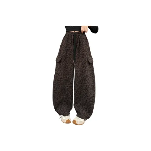 YOUMIWU Леопардовый принт Школьные брюки