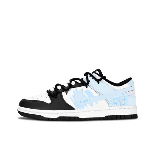 Nike Dunk Черный Белый Свежий Бабочка Синий Устойчивый к истиранию Низкий Топ Скейтборд Кроссовки Унисекс Синий