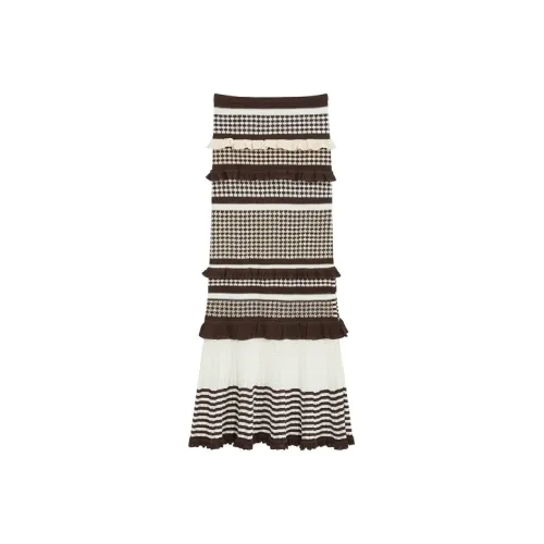 BEBE Кофе Женские Повседневные Длинные Юбки