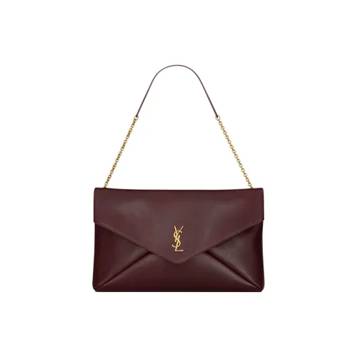 SAINT LAURENT Cassandre Телячья кожа Сумка на плечо Экстра-большая Женская Каберне Совиньон Красный
