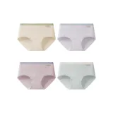 [Тип A Heather Cotton 4 Pack] Лимонно-желтый + Сиреневый туман + Персиково-розовый + Бирюзовый (10A Полные Брюки Антибактериальные, Мягкие и Дружественные к коже)