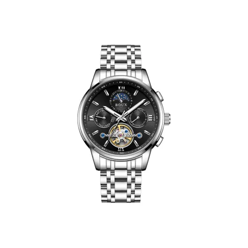 BOUX Galaxy Commander Tourbillon Автоматический Механический Механизм Нержавеющая Сталь Ремешок Часы Мужские Часы