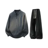 Темно-серый + черный джинсы с флисовой подкладкой