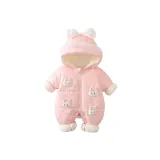 Розовый-A-2 Лебедь Кролик С капюшоном Хлопок Однополосный