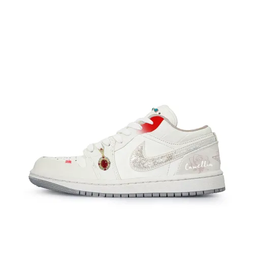 Jordan Air Jordan 1 Camellia Ruby Low Top Винтажные баскетбольные кроссовки Женские Белые