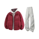 Бургундский + Светло-серые штаны