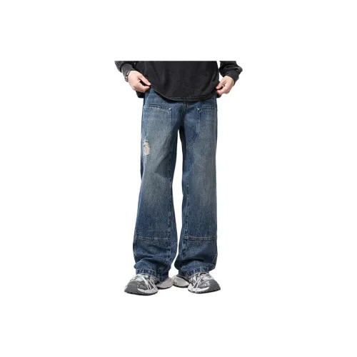 HUNZHI Джинсы унисекс синий цвет