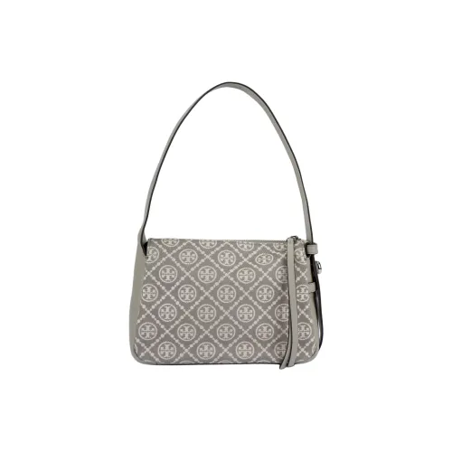 TORY BURCH Romy Ткань Коровья Кожа Плечевая Сумка Маленькая Женская Серого цвета