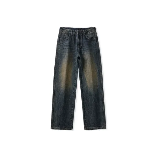 UKTK Винтажные синие мужские джинсы