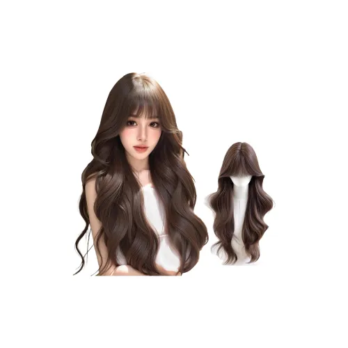 GLUNA 3,0 Big Head Кожа с Бесплатной Настройкой Женская Перука Высокая Температура Пряжа Длинные Волнистые