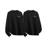 [2 пачки термостойкий круглый вырез] Черный (Mf геометрический ледниковый логотип на груди) + Черный (Mf геометрический ледниковый логотип на груди)