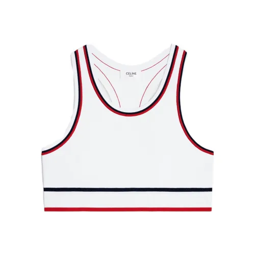 Celine Белый Женские Спортивные Майки Без Рукавов
