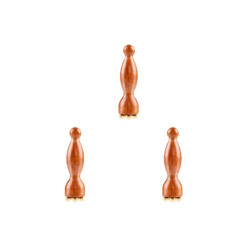 QINGYING [3 шт] Массивная древесина Латунь Массажер для лица Уход за кожей для глаз Мускулы Освобождение акупрессуры