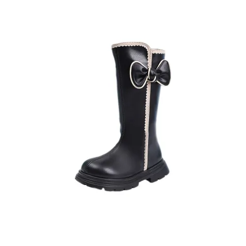 TLIT Детские кожаные сапоги High Top Черные с флисовой подкладкой KIDS