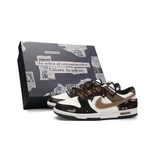 Nike Dunk Vintage Starry Box Abrasion-Resistant Low-Top Skateboard Shoes Men's Black Brown