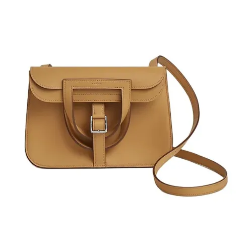 HERMES Halzan Swift Телячья кожа Сумка через плечо Мини Женская Желтая