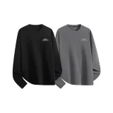 [2 пачки термостойкий круглый вырез] Черный (Mf геометрический ледниковый логотип на груди) + Серый (Mf геометрический ледниковый логотип на груди)