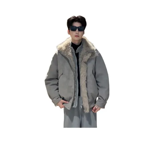 GUHUO Светло-серый унисекс пуховики